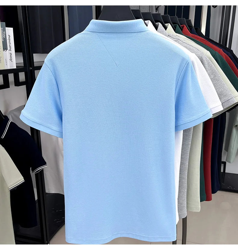 100% pure cotton high-end brand men's short sleeve polo shirt summer fashion original pony embroidery golf Paul  casual T-shirt