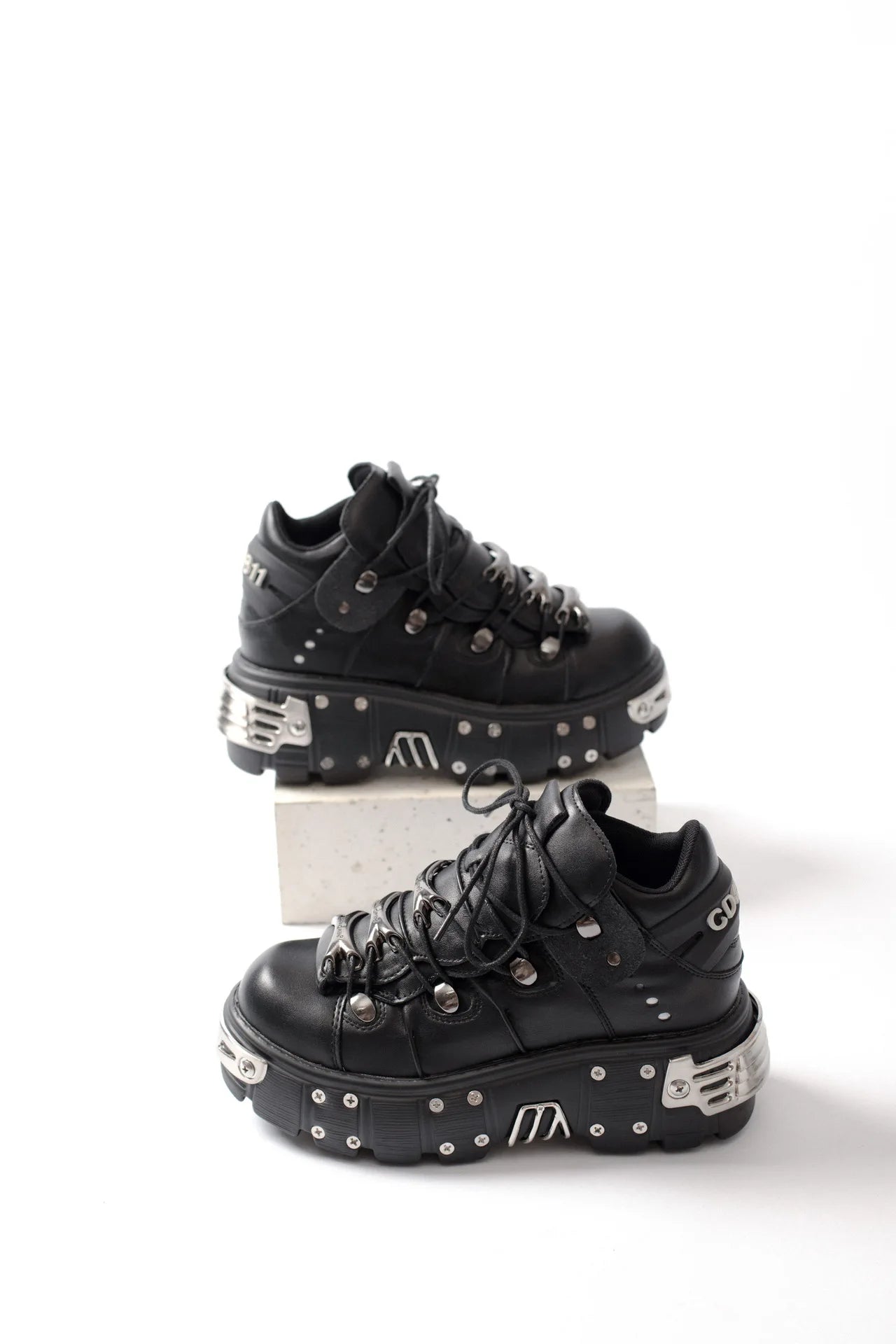 2024 New Women's Heavy Metal Punk Sneakers Platform Dad Shoes Men