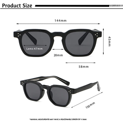 HBK New Square Retro Sunglasses Men Fashion Punk Sun Glasses Women Travel Driving Beach Eyewear Lunette De Soleil Femme UV400