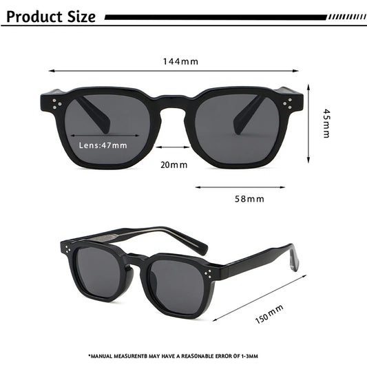 HBK New Square Retro Sunglasses Men Fashion Punk Sun Glasses Women Travel Driving Beach Eyewear Lunette De Soleil Femme UV400