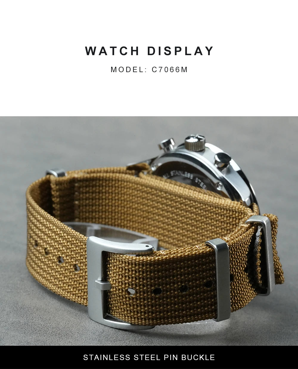 CADISEN New Mens Watches Luxury Quartz Watch For Man Chronograph Japan MIYOTA 0S11 Men Gift Luminous Waterproof Canvas Wristwatc