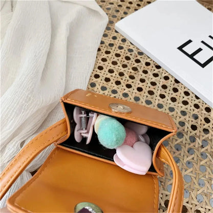 Kids Mini PU Leather Crossbody Bag Fashion Cute Little Girl Small Coin Pouch Purses Handbags Casual Toddler Purse Tote