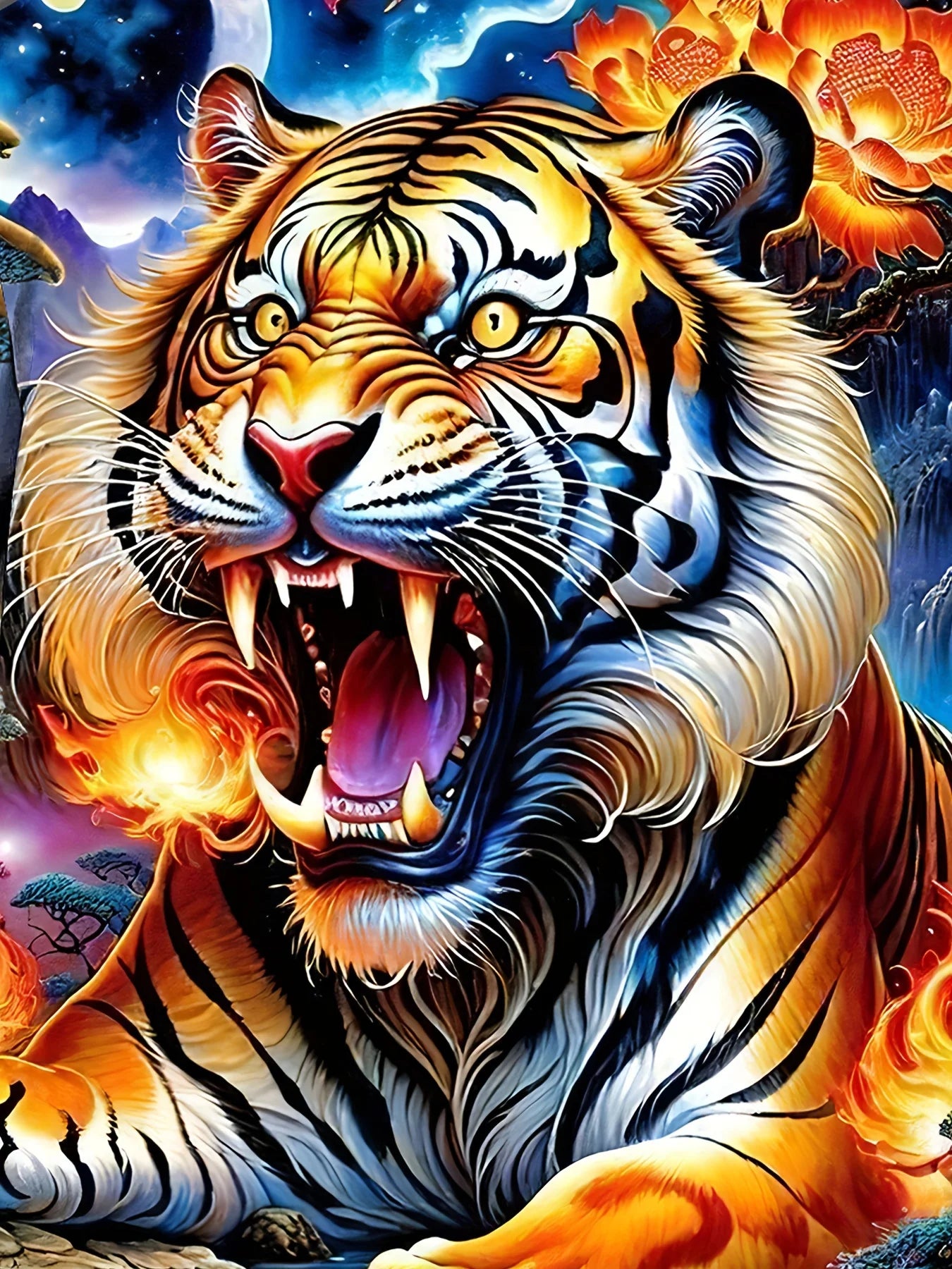 Tiger Print T-Shirt 3D Animal Men's Shirts Summer Short Sleeved Male Pullover Oversized T-shirts Casual Tops Tees Men Clothing