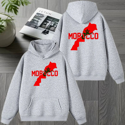 Autumn Winter Morocco harajuku New in Double Sided print black Hoodie Men women Fleece Casual pullover Unisex fashion Sweatshirt