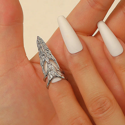 New Gothic Rock Machinery Manicure Fingertip Ring Nail Ring Punk Metal Jewelry Accessories for Women Party Gifts for Girlfriends