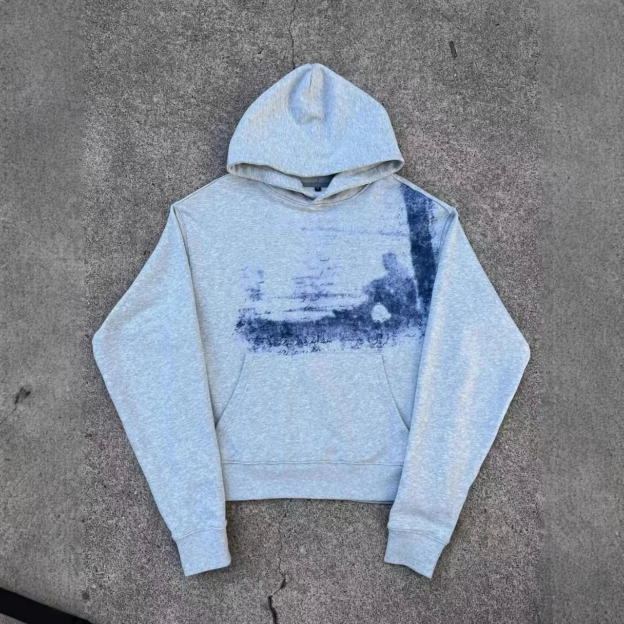 Y2k American Gray Gothic Retro pattern Printed Pullover Hoodie Men and Women Hip Hop Fashion Jogger Casual Oversized Sweatshirt