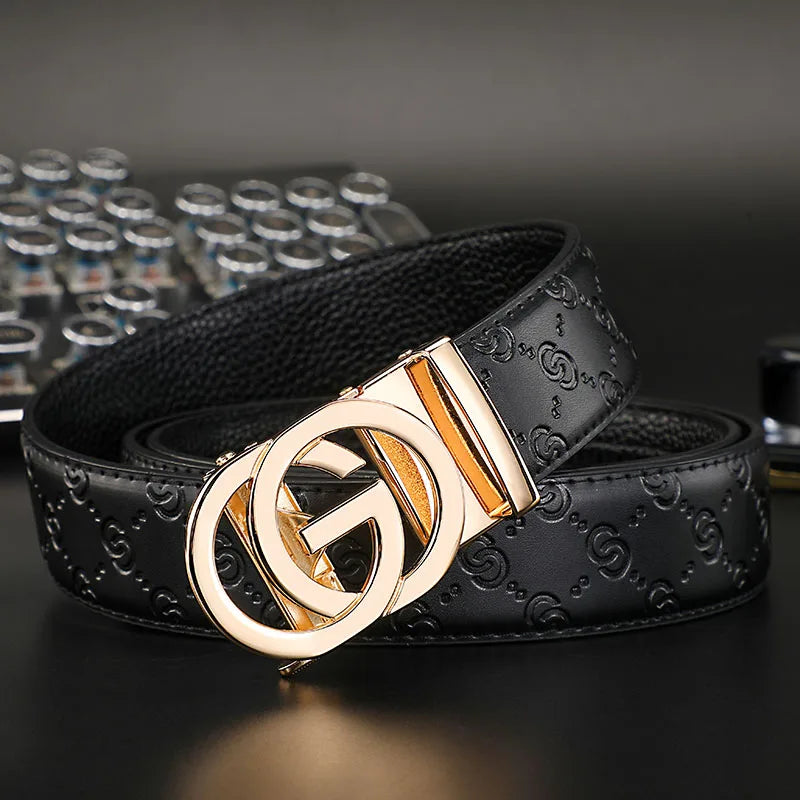New Thin 34mm Business Men's Belt Formal Leather Male Belt High Quality Belt women Metal Automatic g Buckle Belt for women jeans