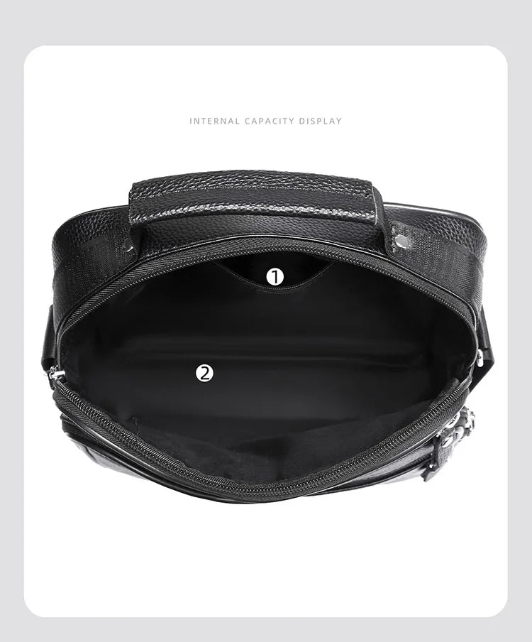 High quality genuine leather men's crossbody bag soft cowhide simple, casual, business style small shoulder bag for men Handbag