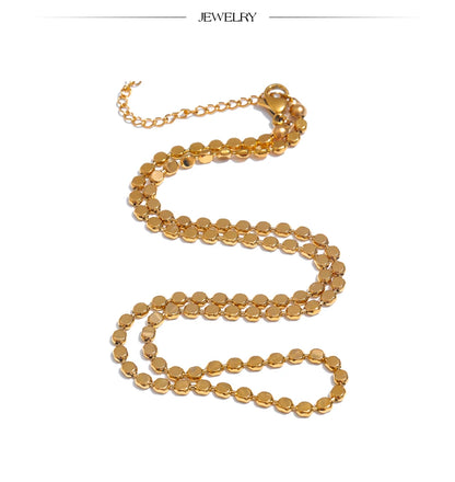Yhpup Exquisite Stainless Steel Bright Square Chain Collar Necklace New Style 18K Real Gold Plated Daily Fashion Jewelry