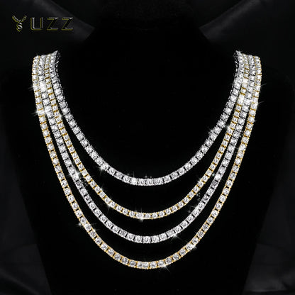 Classical 4MM Tennis Chain Iced Out Bracelet Necklace Men Fashion Hip Hop Jewelry Women 8/16/18/20/24inch Choker Punk Party Gift