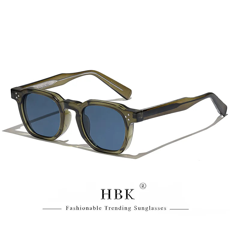 HBK New Square Retro Sunglasses Men Fashion Punk Sun Glasses Women Travel Driving Beach Eyewear Lunette De Soleil Femme UV400