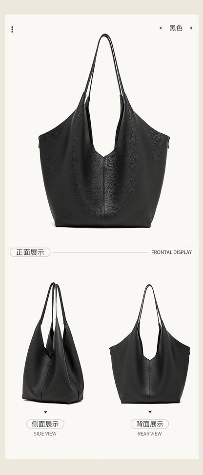 Hifashion Cow Genuine Leather Large Underarm Shoulder Bags For Women 2026 Luxury Designer Shopping Tote Office Ladies Handbags