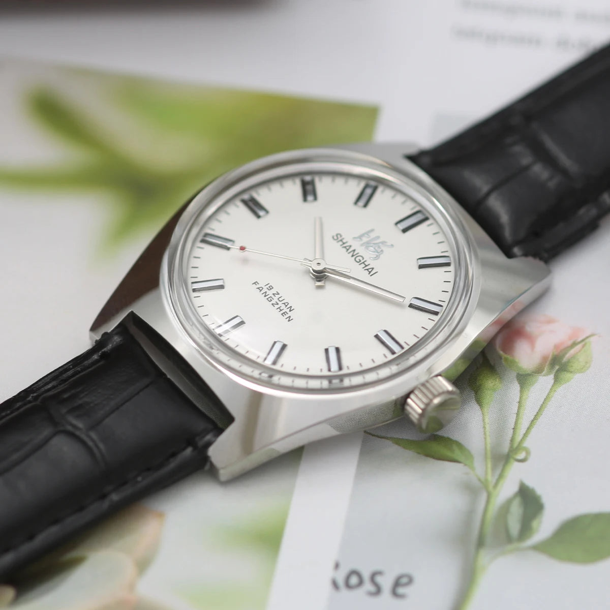 Shanghai Watches Sterile Dial Bauhaus Design 36mm Men's Mechanical Wristwatches Drop Shipper 7120