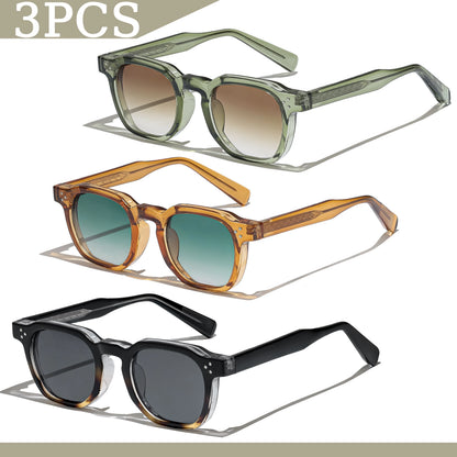 1/2/3 Pcs Wholesale New Square Retro Sunglasses Men Fashion Punk Sun Glasses Women Travel Eyewear Lunette De Soleil Femme UV400