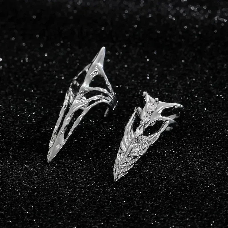 New Gothic Rock Machinery Manicure Fingertip Ring Nail Ring Punk Metal Jewelry Accessories for Women Party Gifts for Girlfriends