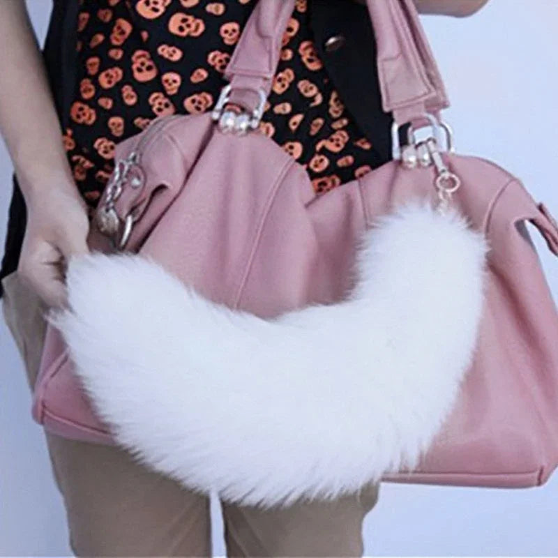 New Fashion Wolf Tail Fur Keychains Unisex Pendant Car Keyring Holder Key Chains Charm Bag Accessories Gifts