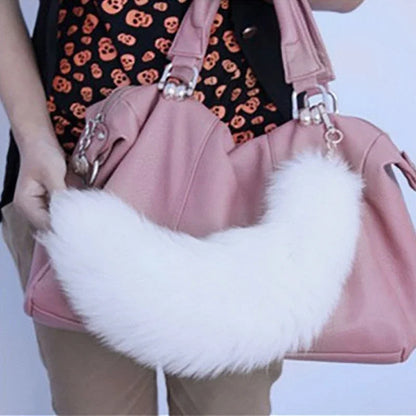 New Fashion Wolf Tail Fur Keychains Unisex Pendant Car Keyring Holder Key Chains Charm Bag Accessories Gifts