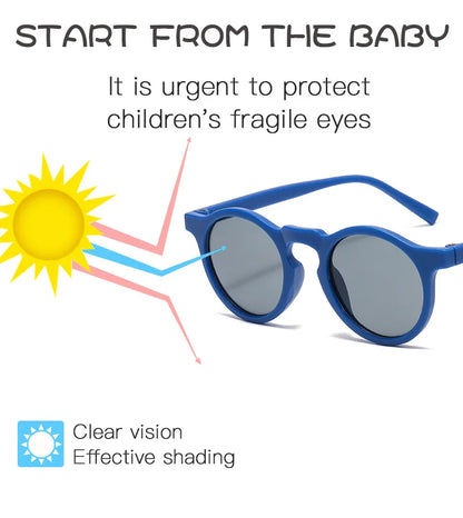 New Fashion Children Glasses Vintage Round Outdoor Sun Protection Sunglasses Baby Girls Acrylic UV400 Sunglasses Kids Eyeglasses