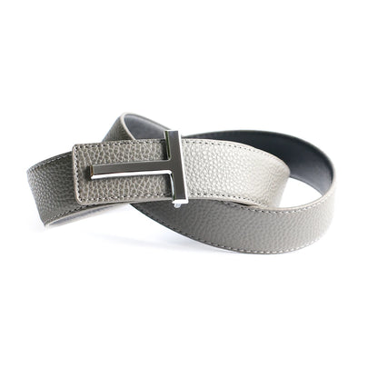 Top Luxury Designer Brand Brass T Buckle Belt Men High Quality Women Genuine Real Leather Dress Strap for Jeans Waistband Grey
