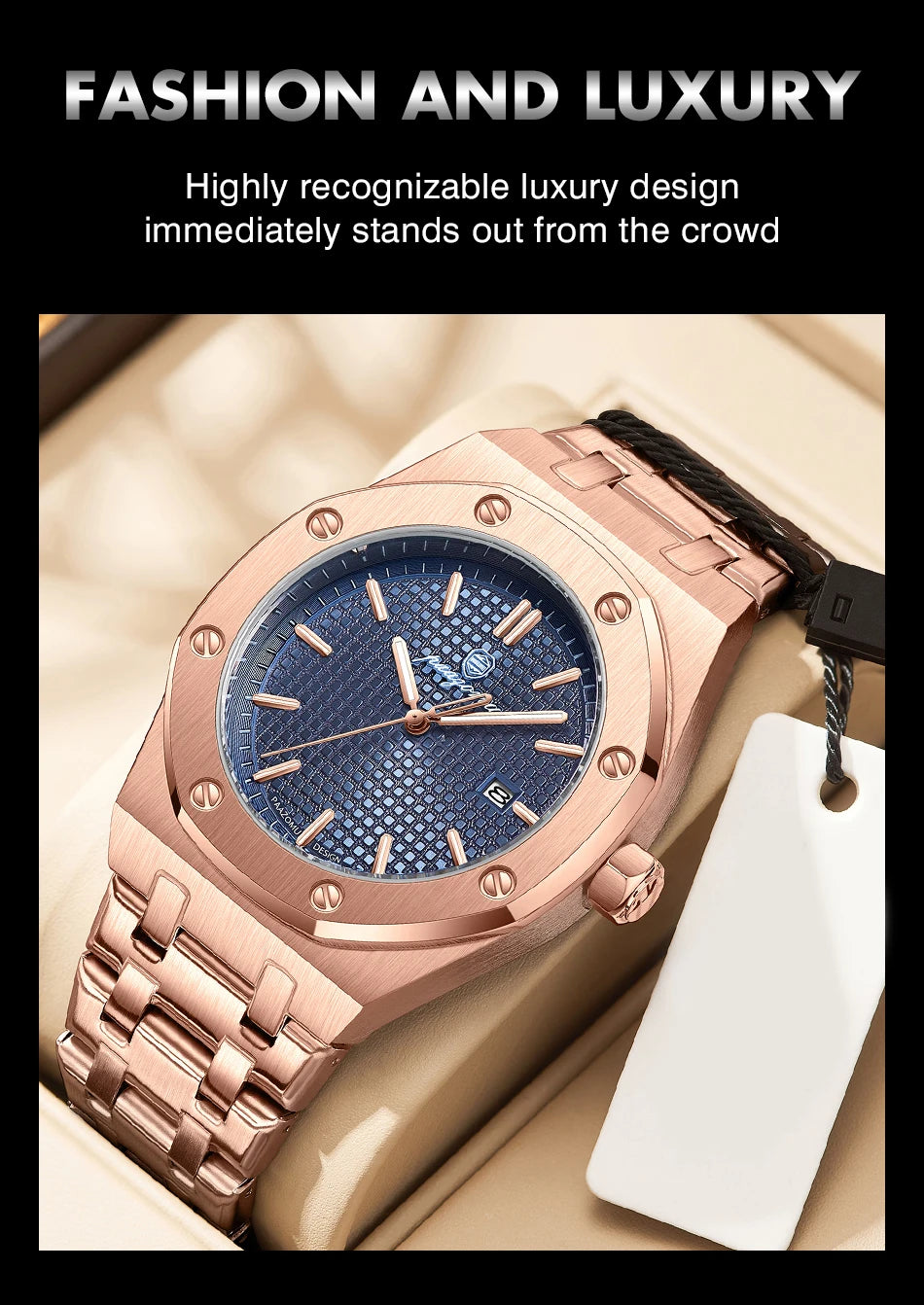 PAAZOMU Original Luxury Men's Watches Date Chronograph Stainless Steel Quartz Watch Waterproof Luminous Fashion Man Wristwatch