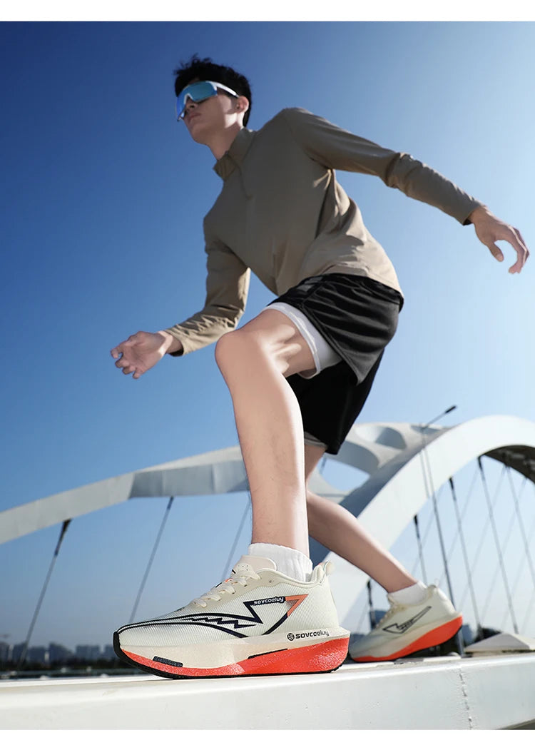 Running Shoes Carbon Board Speciality Marathon Men Sports Breathable Lightweight Women's Comfortable Athletic Nonskid Sneakers