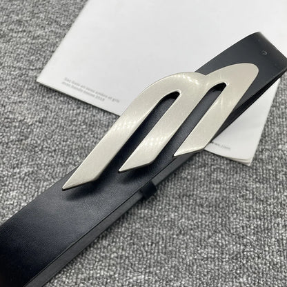 2024 women's belt y2k Egirl Metal M-shaped Snap PU Belt Ceinture Jean Pants Waistband Belts for Lady Luxury Designer Accessories