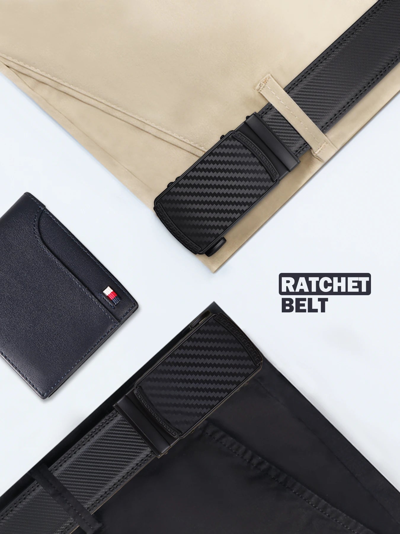 Genuine Leather Men's Ratchet Dress Belts | Adjustable Automatic Alloy Buckle - Business Style - Ideal Gift for Father's