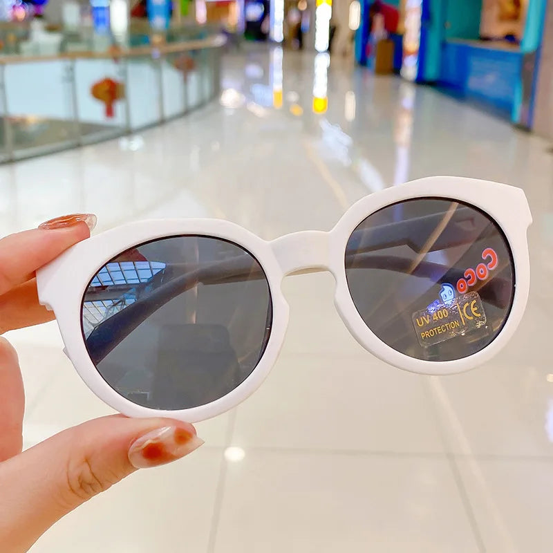 New Fashion Children Glasses Vintage Round Outdoor Sun Protection Sunglasses Baby Girls Acrylic UV400 Sunglasses Kids Eyeglasses