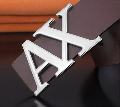 Men Belt Fashionable Simple Letter Buckle Reversible Male Belt for Men 3.8cm Luxury Good Quality
