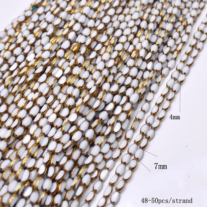 4x7mm 50pcs/lot Briolette Oval Glass Beads Plating Gold Color Crystal Glass Loose Spacer Beads For Beads for Jewelry Making DIY