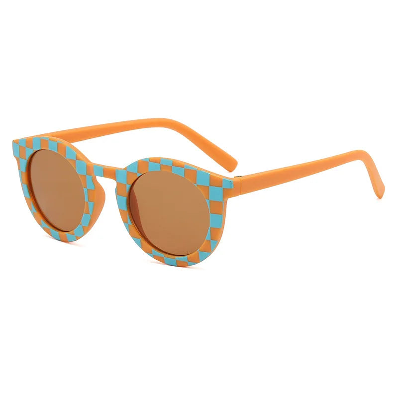 New Fashion Children Glasses Vintage Round Outdoor Sun Protection Sunglasses Baby Girls Acrylic UV400 Sunglasses Kids Eyeglasses