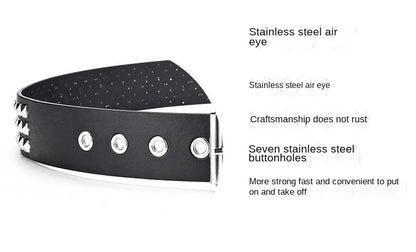 Black Belt for Women and Men, Unisex Personality Five-Pointed Star Studded Buckle Jeans Belt for Men Business style High Quality