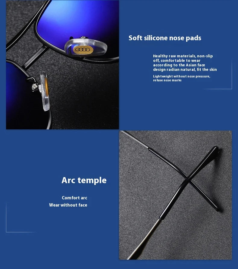 Audi Glasses UV400 Polarized Rectangle Sunglasses for Men Women Driving Motorcycle Cycling Glasses with AntiGlare Lens 553
