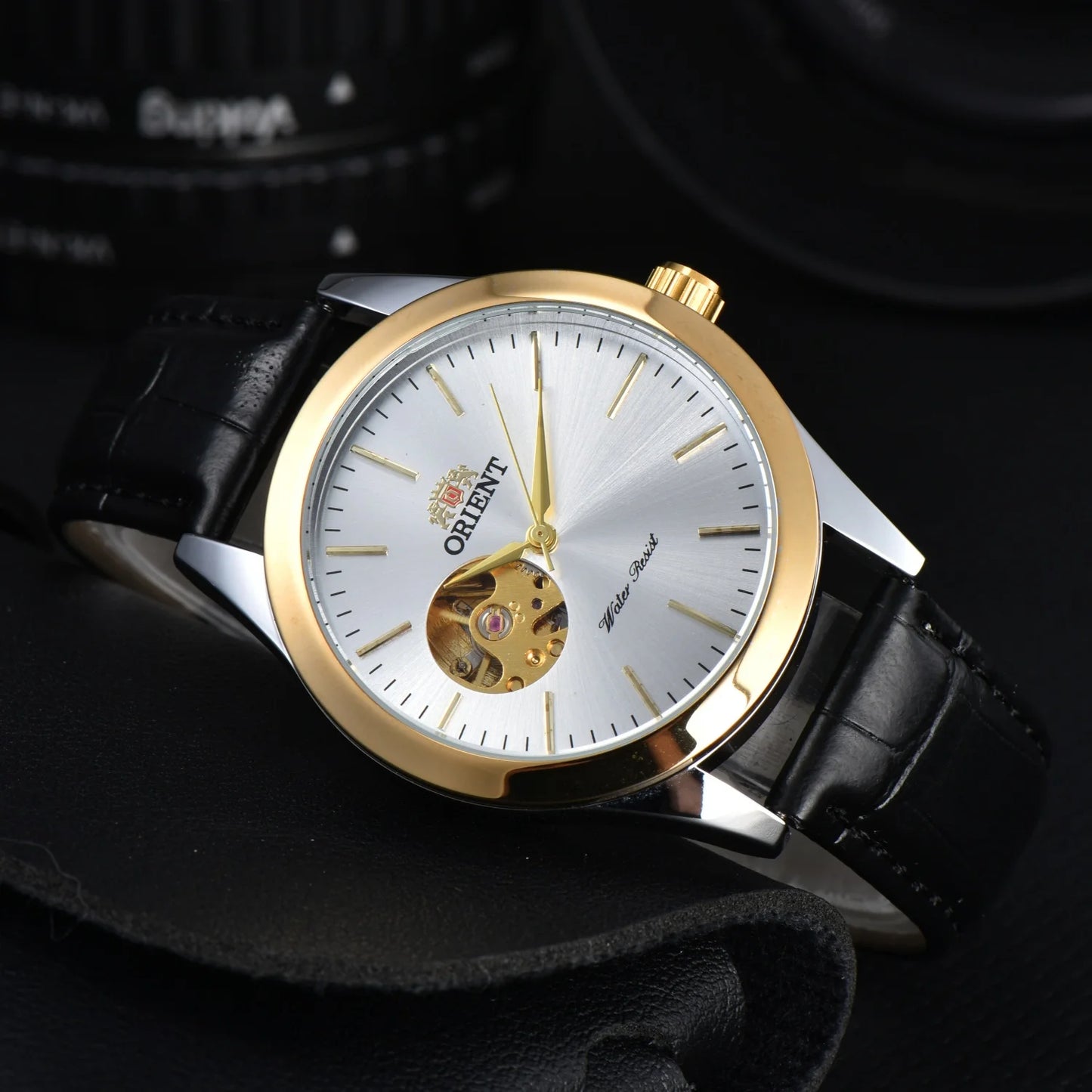 Orient Watch Refurbished Japanese Fully Automatic Mechanical Watch Hollowed Out Business Men's Watch Stainless Steel Strip