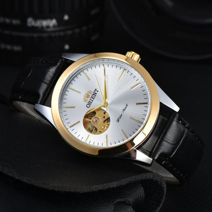 Orient Watch Refurbished Japanese Fully Automatic Mechanical Watch Hollowed Out Business Men's Watch Stainless Steel Strip