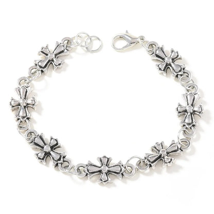 Gothic Cross Bracelet For Men Women Vintage Floral Pattern Hip Hop Rock European American Trends Party Birthday Holiday Gift