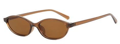 Cute Oval Small Frame Sunglasses Women New Retro Style Sexy brown Sun Glasses Ladies trendy Fashion Decorative Shades Eyeglass