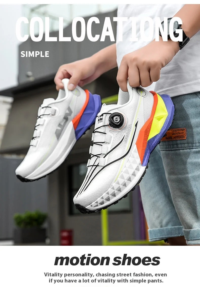 2025 New Soft Soled Outdoor Casual Sports Shoes With Rotating Buckle Carbon Plate And Popcorn Outsole, Men'S Running Shoes 35-44