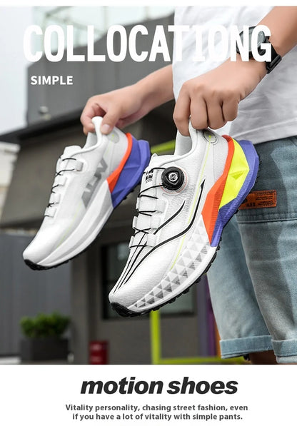 2025 New Soft Soled Outdoor Casual Sports Shoes With Rotating Buckle Carbon Plate And Popcorn Outsole, Men'S Running Shoes 35-44