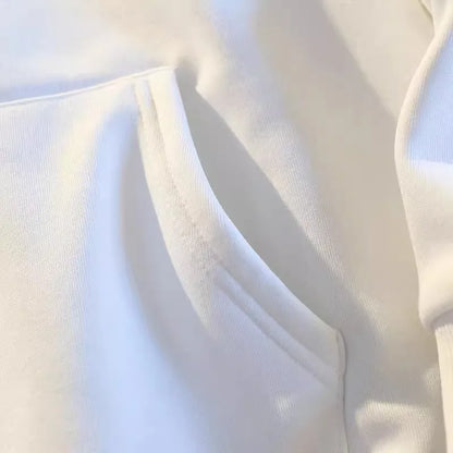 White Gray Letter Print Hooded Hoodie Men Women Autumn Winter 2025 New Fashion Loose Casual Y2K Tops Men Cotton Warm Sweatshirt