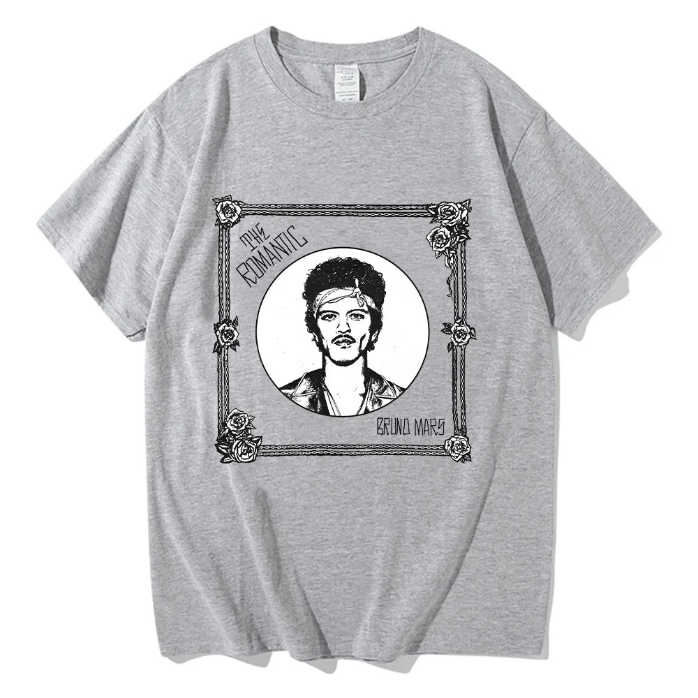 2026 New Bruno Mars "The Romantic" Tee Bruno Mars Album T-shirt Unisex Youth and Adult T-shirt  Cotton High Quality Y2K T Shirts
