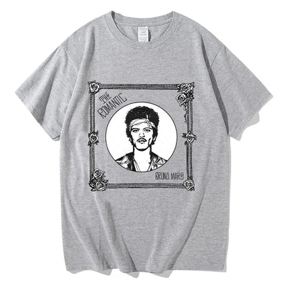2026 New Bruno Mars "The Romantic" Tee Bruno Mars Album T-shirt Unisex Youth and Adult T-shirt  Cotton High Quality Y2K T Shirts
