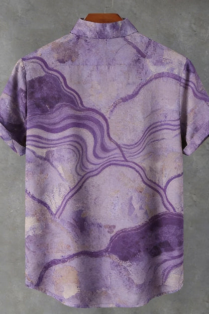 2026 Men's New Natural Tiger Phoenix Pattern 3D Printed Linen Casual Shirt Hawaiian Outdoor Activity Short-sleeved Clothing Men