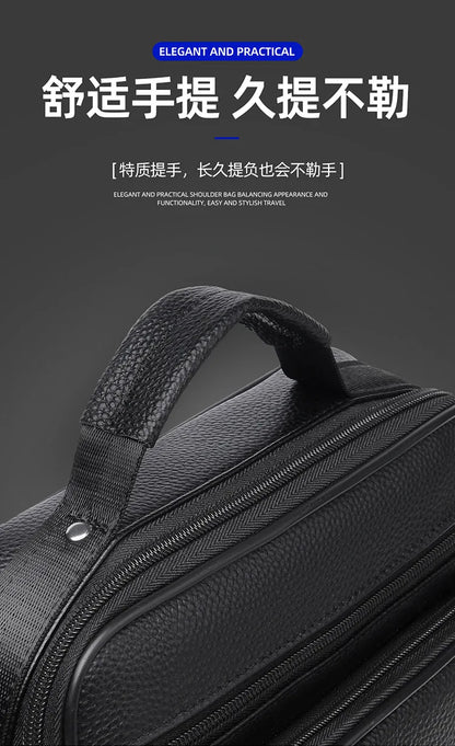 High quality genuine leather men's crossbody bag soft cowhide simple, casual, business style small shoulder bag for men Handbag