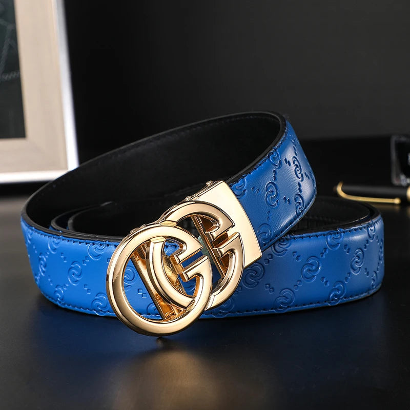 New wide 3.4cm Women's Belt Formal Leather Canvas Belt Women High Quality Metal Buckle Male Belt for men jeans work belt