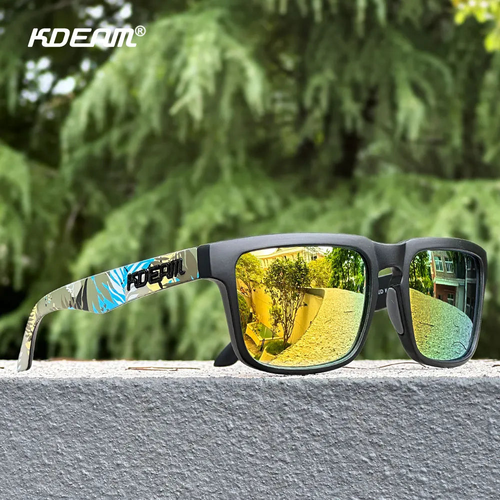KDEAM Unisex Square Sunglasses Polarized Coated Lens Suitable For Driving Fishing Sunglasses Anti-Blue Light Computer Eyeglasses