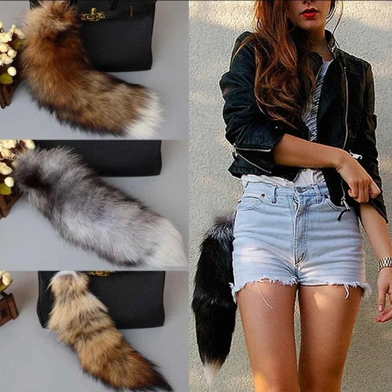 New Fashion Wolf Tail Fur Keychains Unisex Pendant Car Keyring Holder Key Chains Charm Bag Accessories Gifts
