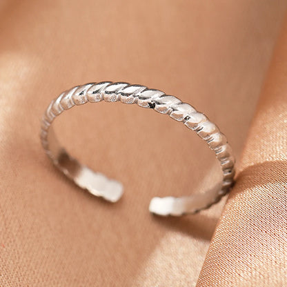 Stainless Steel Rings Simpler Geometric Fashion Vintage Fine Adjustable Open Rings For Women Jewelry Weddings Gifts New Trendy