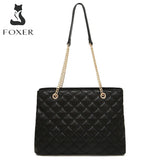 FOXER Women Fashion Quilted Shoulder Bag Female Classic Underarm Bag Vintage Lady Simple Tote Bags Chrismas Gift