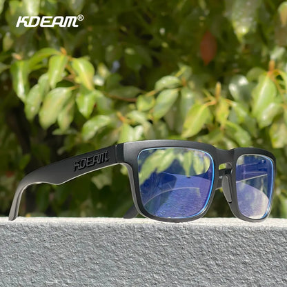 KDEAM Unisex Square Sunglasses Polarized Coated Lens Suitable For Driving Fishing Sunglasses Anti-Blue Light Computer Eyeglasses